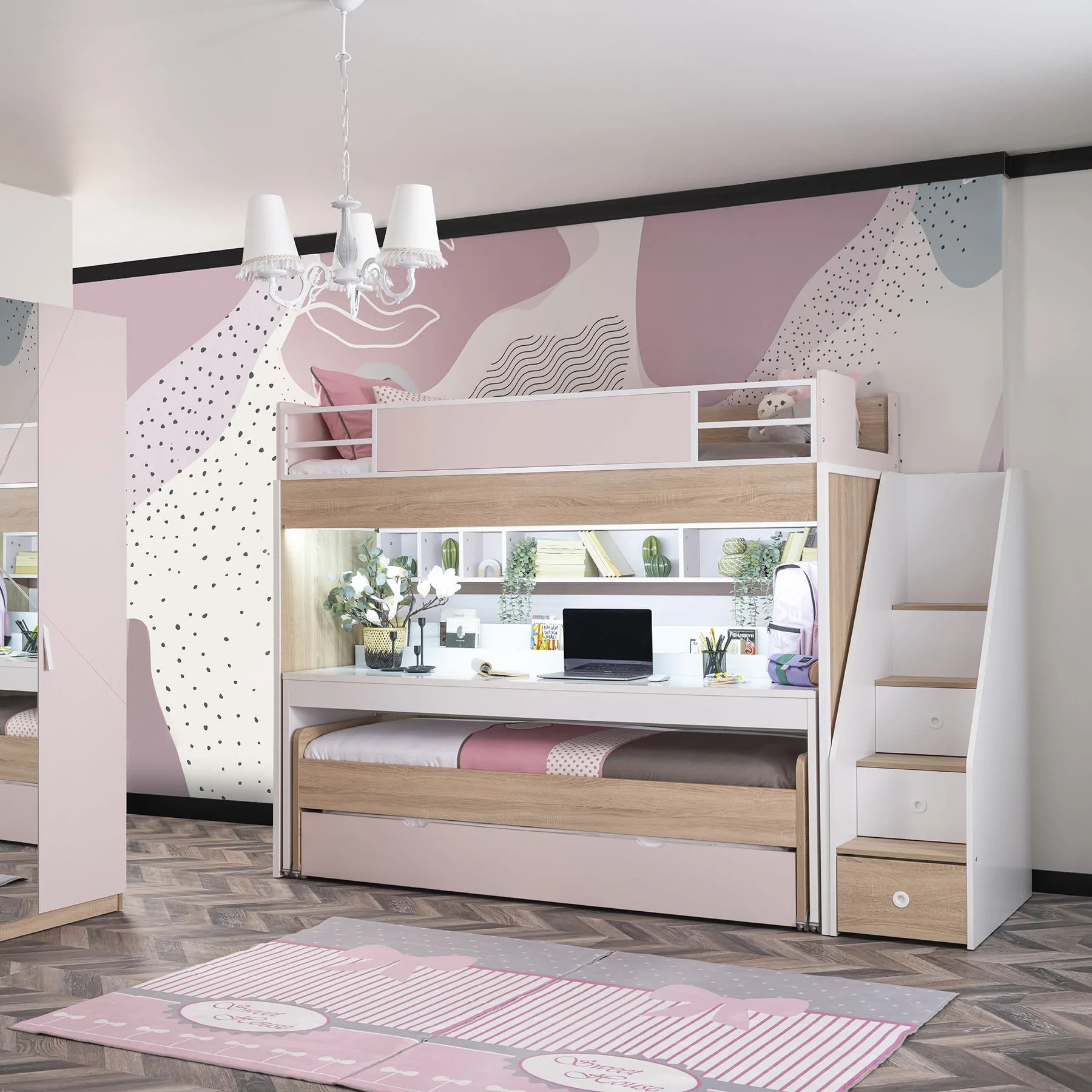 NEW CITY BUNK BEDS FOR GIRLS WITH DESK SET - Zoomie Beds