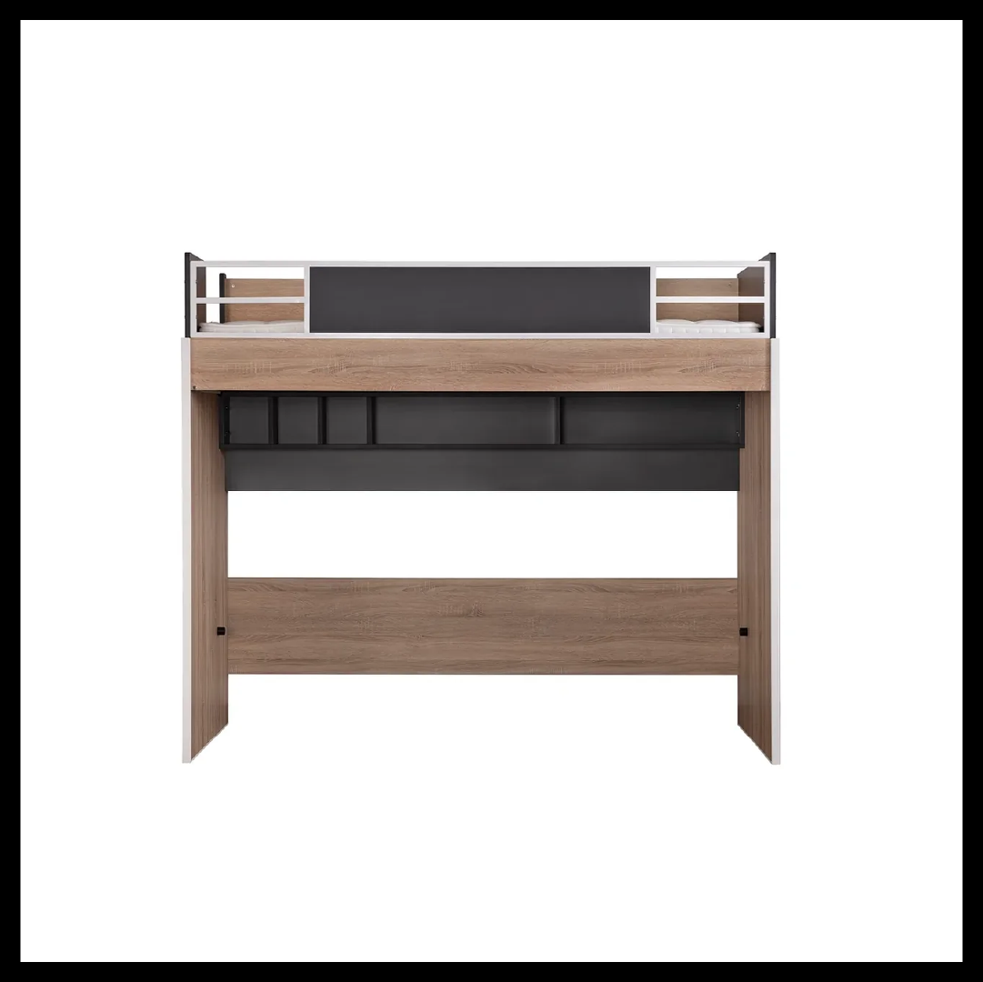 NEW CITY LOFT BED WITH DESK GREY - Zoomie Beds