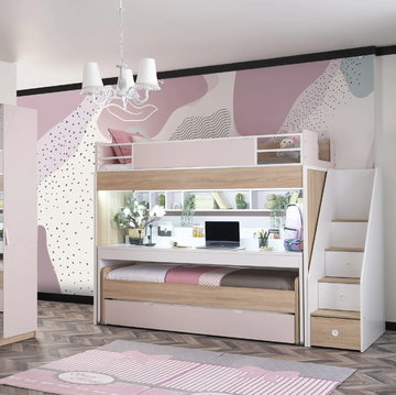 NEW CITY BUNK BEDS FOR GIRLS WITH DESK SET - Zoomie Beds