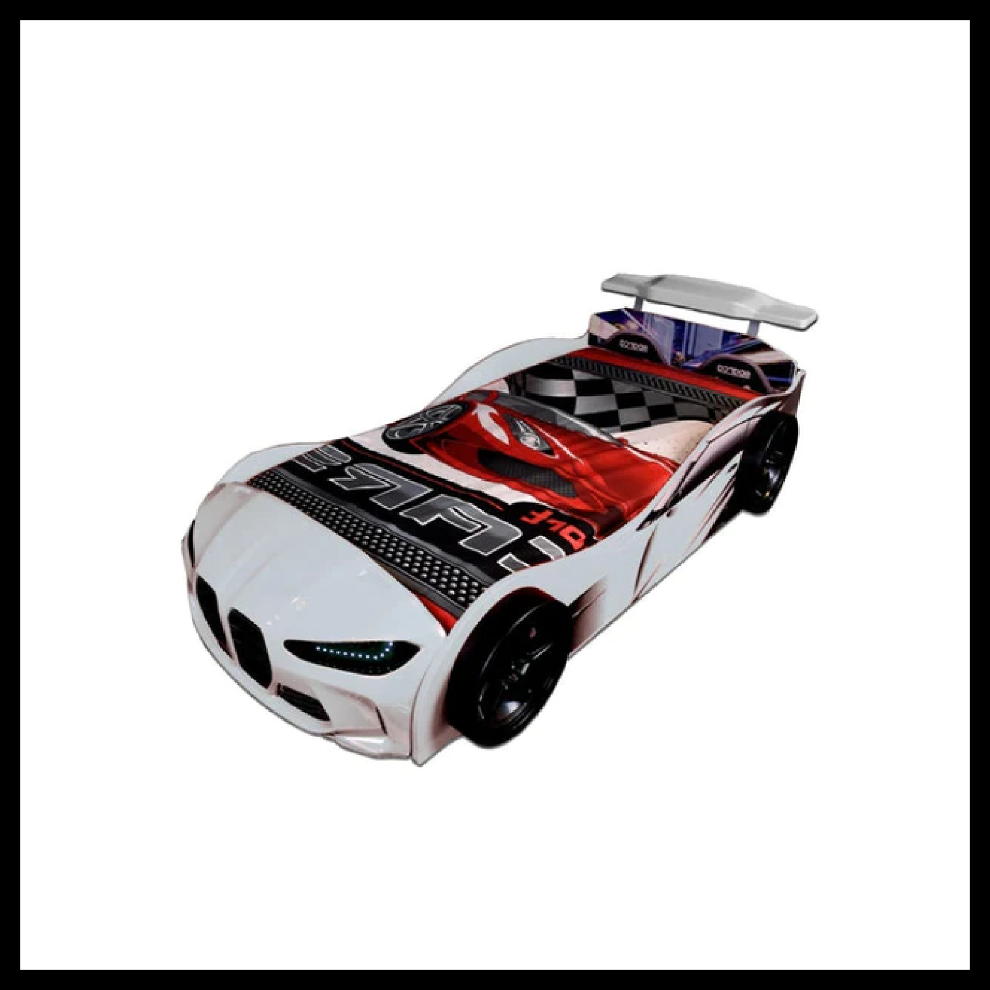 Aero 2.0 Race Car Bed Bugatti Chiron Style Twin Size - Zoomie Beds