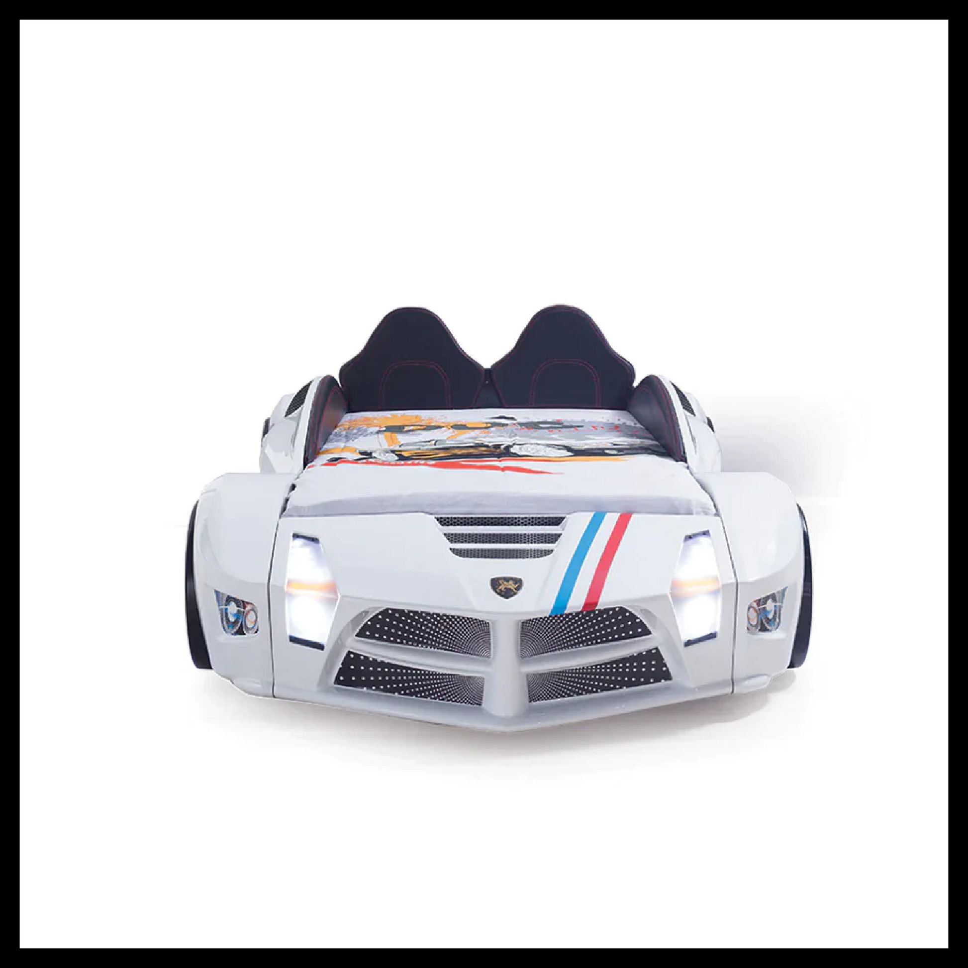 MOON LUXURY RACE CAR BED W/LEDS & SOUND EFFECTS - Zoomie Beds